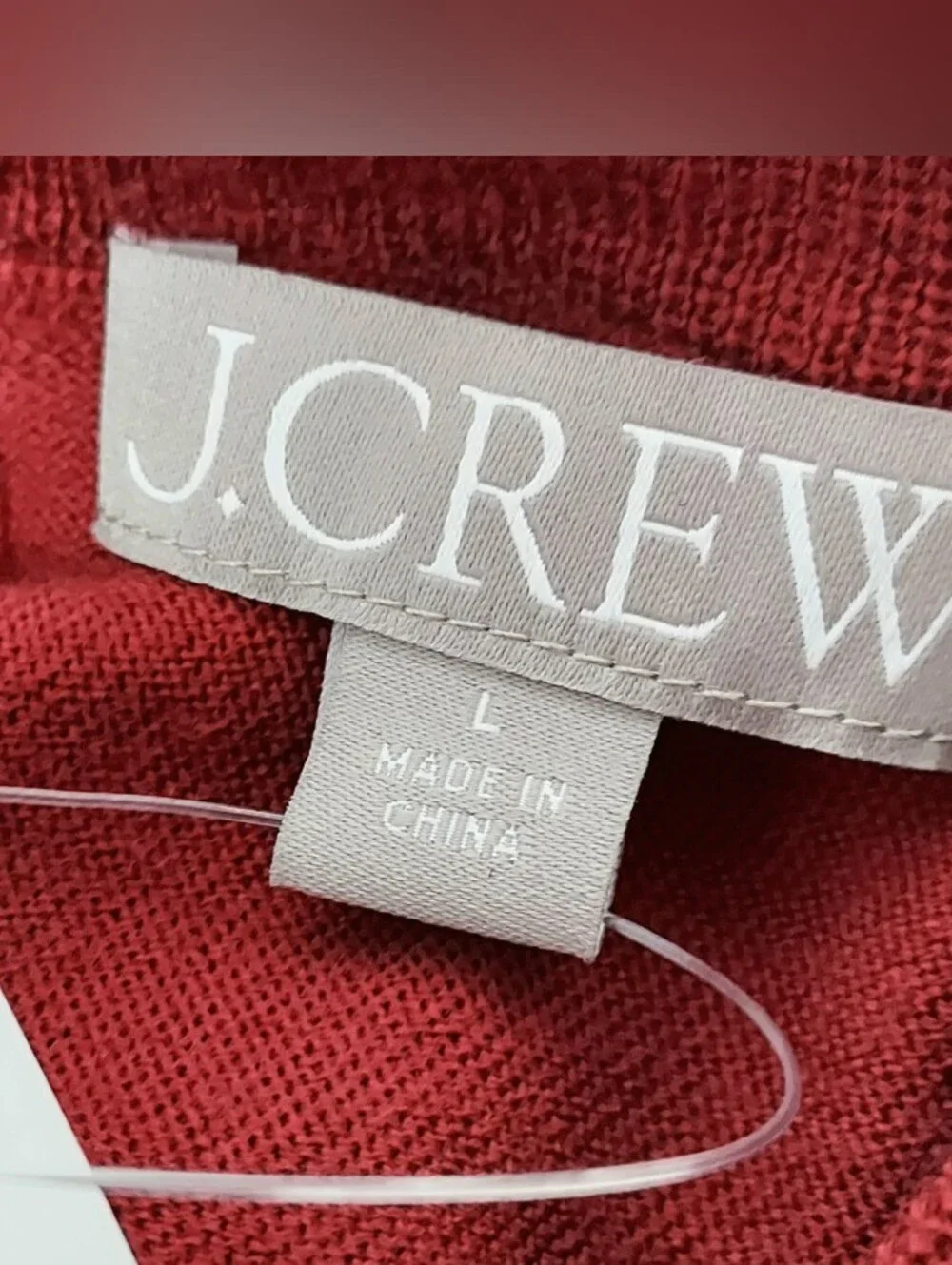 New J. Crew Merino Wool Carolyn Embellished Crewneck Sweater Red Large